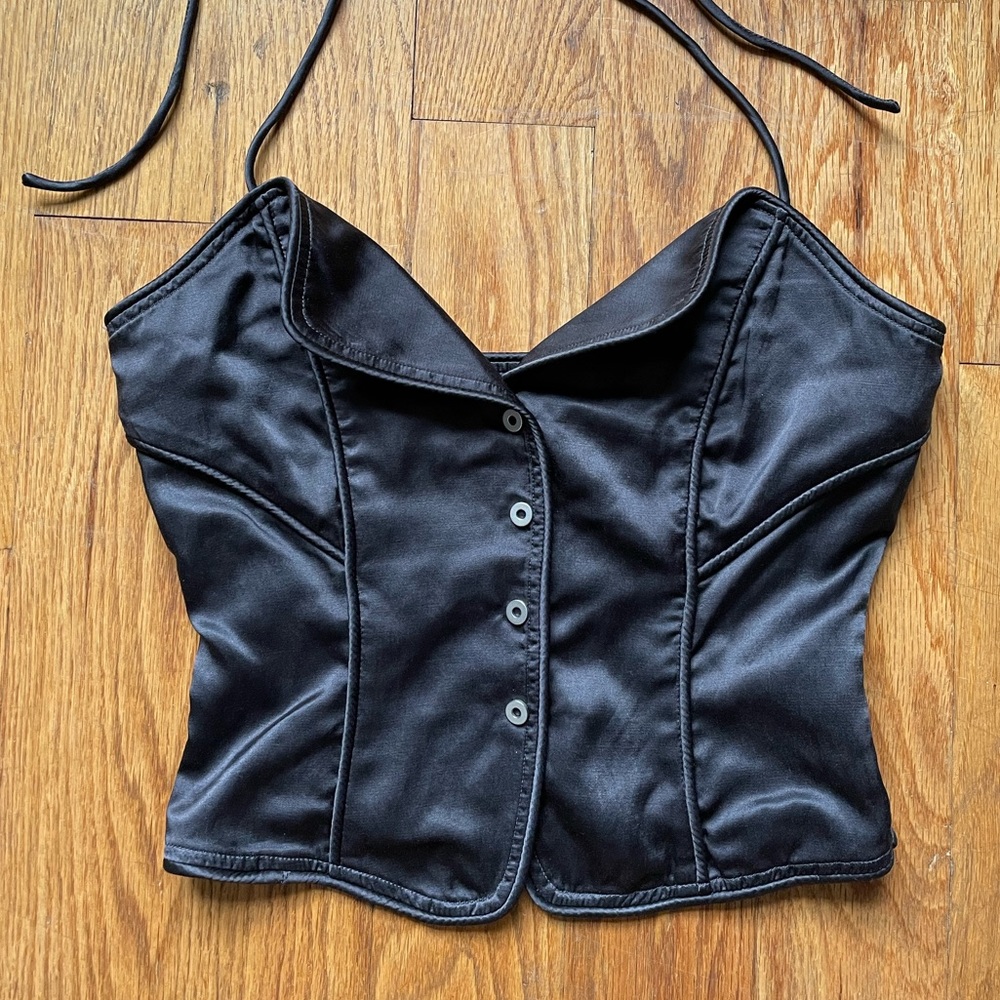 Vintage A/X Satin Bustier Halter Top